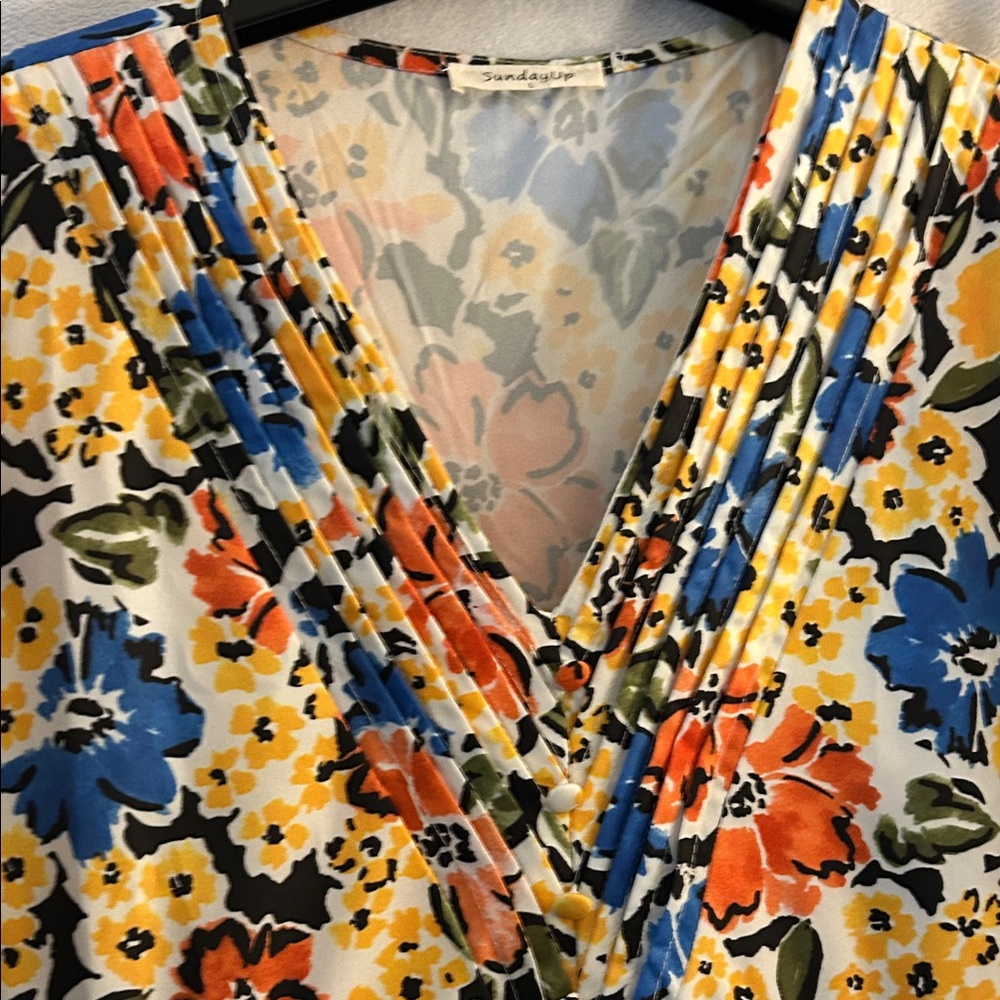 Sunday Up Floral V-Neck Dress - Picture 3 of 6
